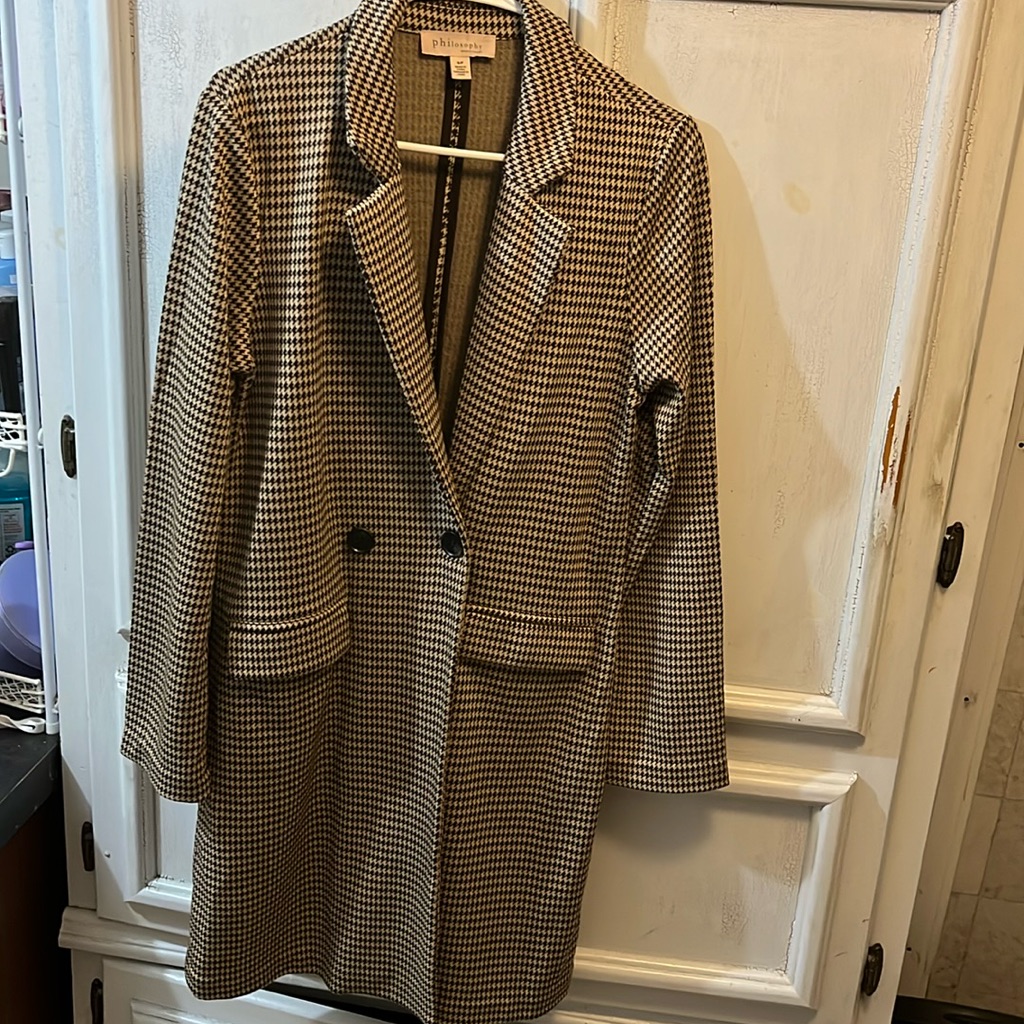 Saco Philosophy Color Caf Con Botones Al Frente Talla S Usado